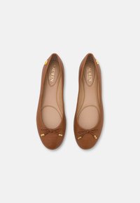 Lauren Ralph Lauren JAYNA LEATHER FLAT - Balerínky - deep saddle tan