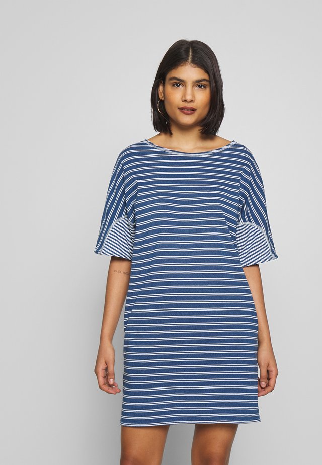 DRESS - Jerseykleid - blue/white