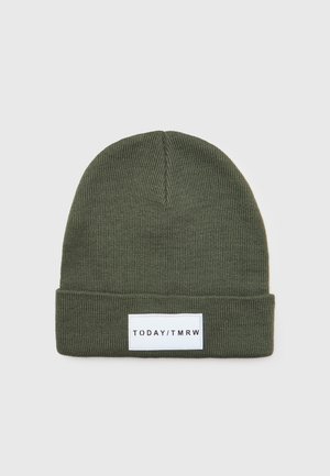 BEANIE BASIC BADGE UNISEX - Beanie - dark khaki green