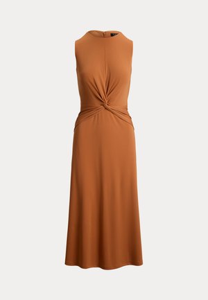 Lauren Ralph Lauren, TWIST-FRONT JERSEY SLEEVELESS DRESS - Φόρεμα από ζέρσεϊ - red terracotta