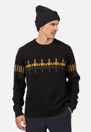 PATTERNED CREWNECK - Strickpullover - black