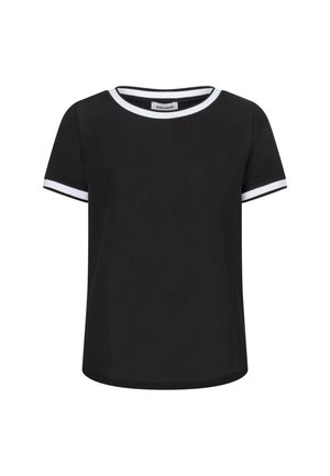MIT KONTRASTABSCHLÜSSEN - T-shirt imprimé - black
