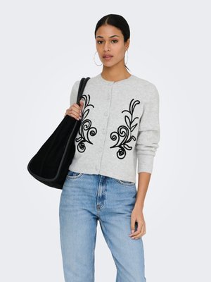 JDYJELLA - Adīta jaka - light grey melange