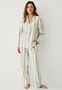 Ellos Collection SET - Pyjama - grün weiß gestreift
