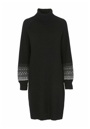 Cellbes of Sweden WITH PATTERNED SLEEVES - Strickkleid - black patterned