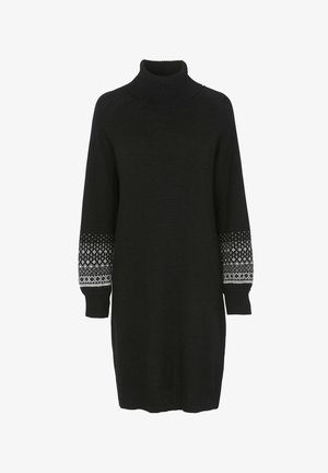 Cellbes of Sweden WITH PATTERNED SLEEVES - Strickkleid - black patterned