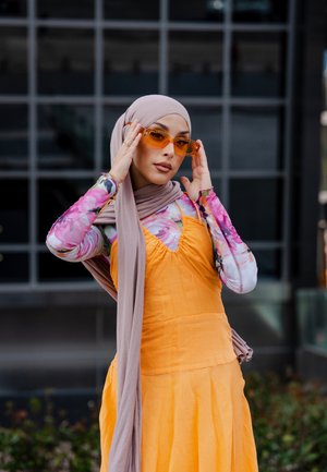 DKNY S/L CRINKLE RAYON HALTER MAXI DRESS - Robe de soirée - canteloupe