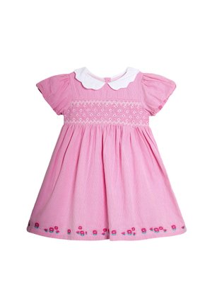 JoJo Maman Bébé REGULAR FIT - BOW EMBROIDERED COLLAR SMOCKED  - Päevakleit - mid pink