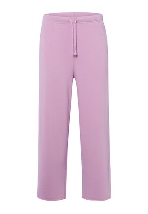 Recht gesneden sweatpants in lila kleur met elastische tailleband en voorste trekkoord, gemaakt van zachte stof.