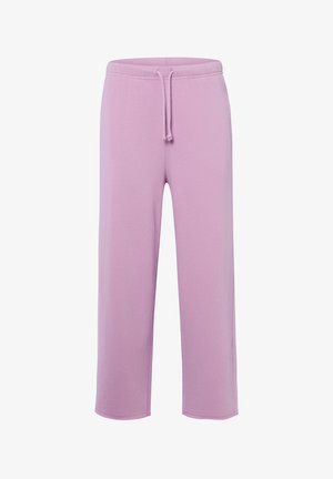 Recht gesneden sweatpants in lila kleur met elastische tailleband en voorste trekkoord, gemaakt van zachte stof.
