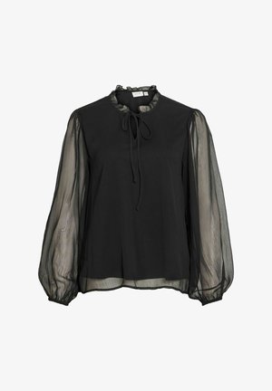 VILA, LONG SLEEVED TOP VIFALIA HIGH NECK - Bluse - black