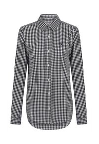 PLAID LONG SLEEVE - Button-down blouse - black