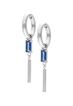 Earrings - metallfarbe silber kristallfarbe saphirblau