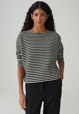 REGULAR STRIPED  - Strickpullover - black