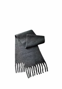 Hall sukad, millel on fringed detail ja mis on valmistatud pehmest materjalist. Sellel on soe ja kerge välimus.