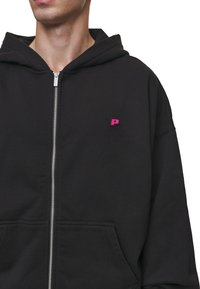 Pegador LEONO BOXY HOODIE - Camisola - washed black/virtual pink gum