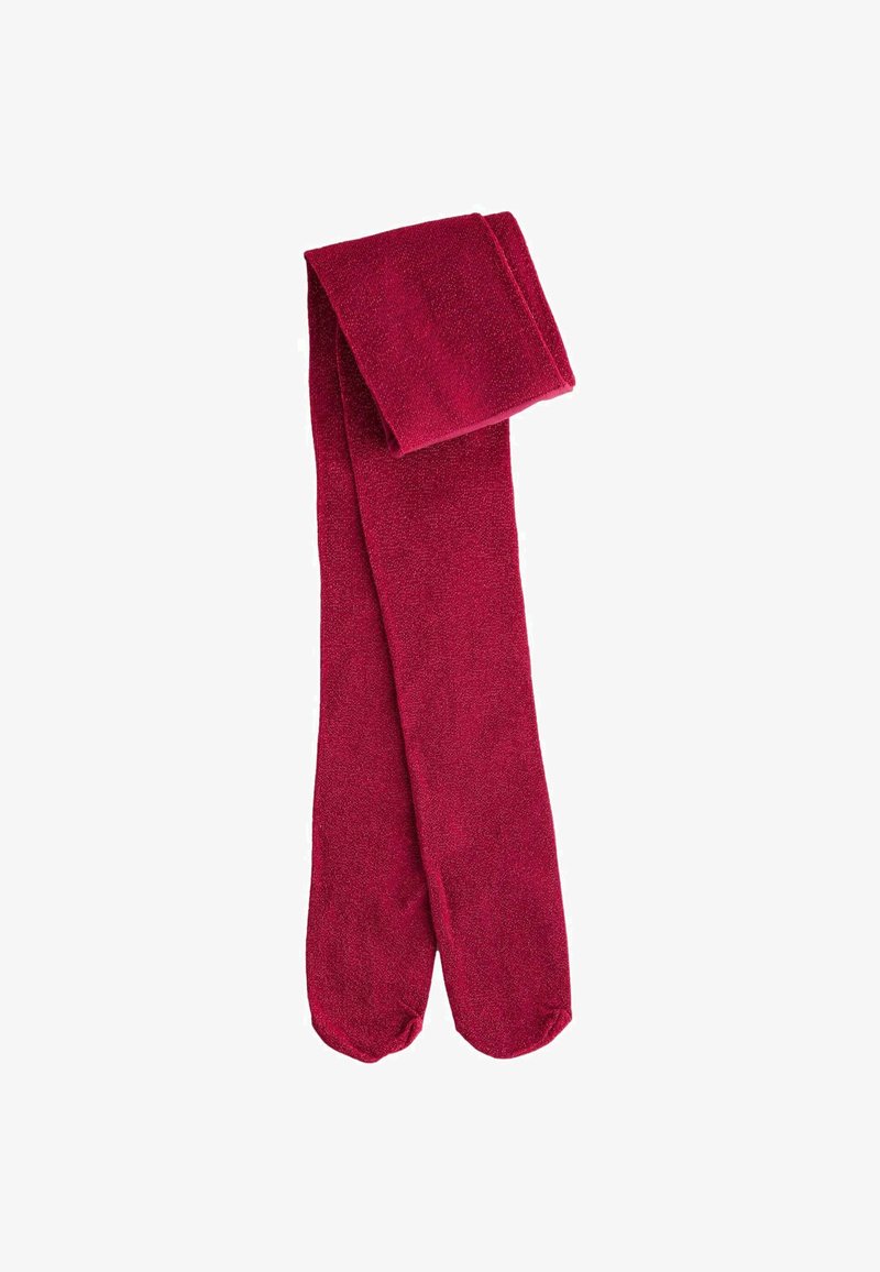 Røde leggings lavet af blødt, strækbart materiale, der har en glat tekstur og et sømløst design uden synlige mønstre eller accenter.