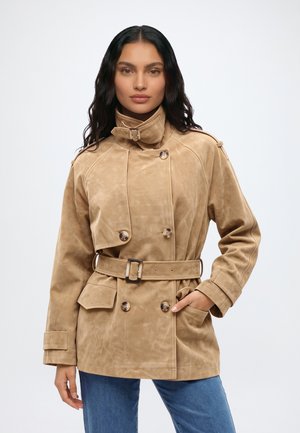 Topshop, TSSANNE CROPPED TRENCH  - Късо палто - tan