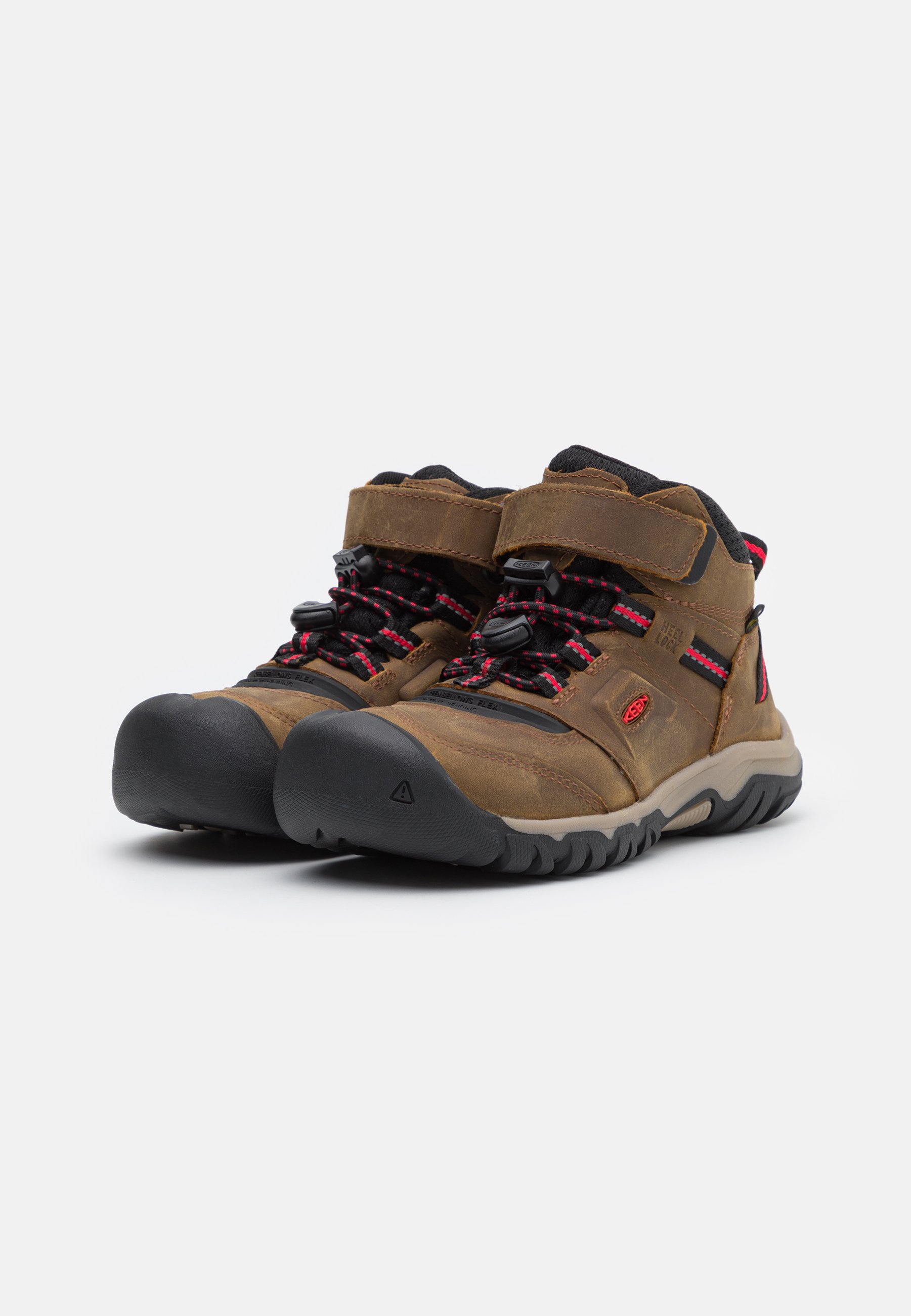 Keen RIDGE FLEX MID WP UNISEX - Zapatillas de senderismo - brown/red/marrón  - Zalando.es