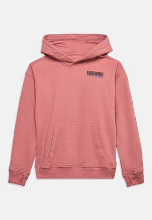 Felpa con cappuccio rosa polveroso con tasca frontale e logo "Abercrombie and Fitch" sul petto a sinistra, maniche lunghe e polsini e orlo a coste.