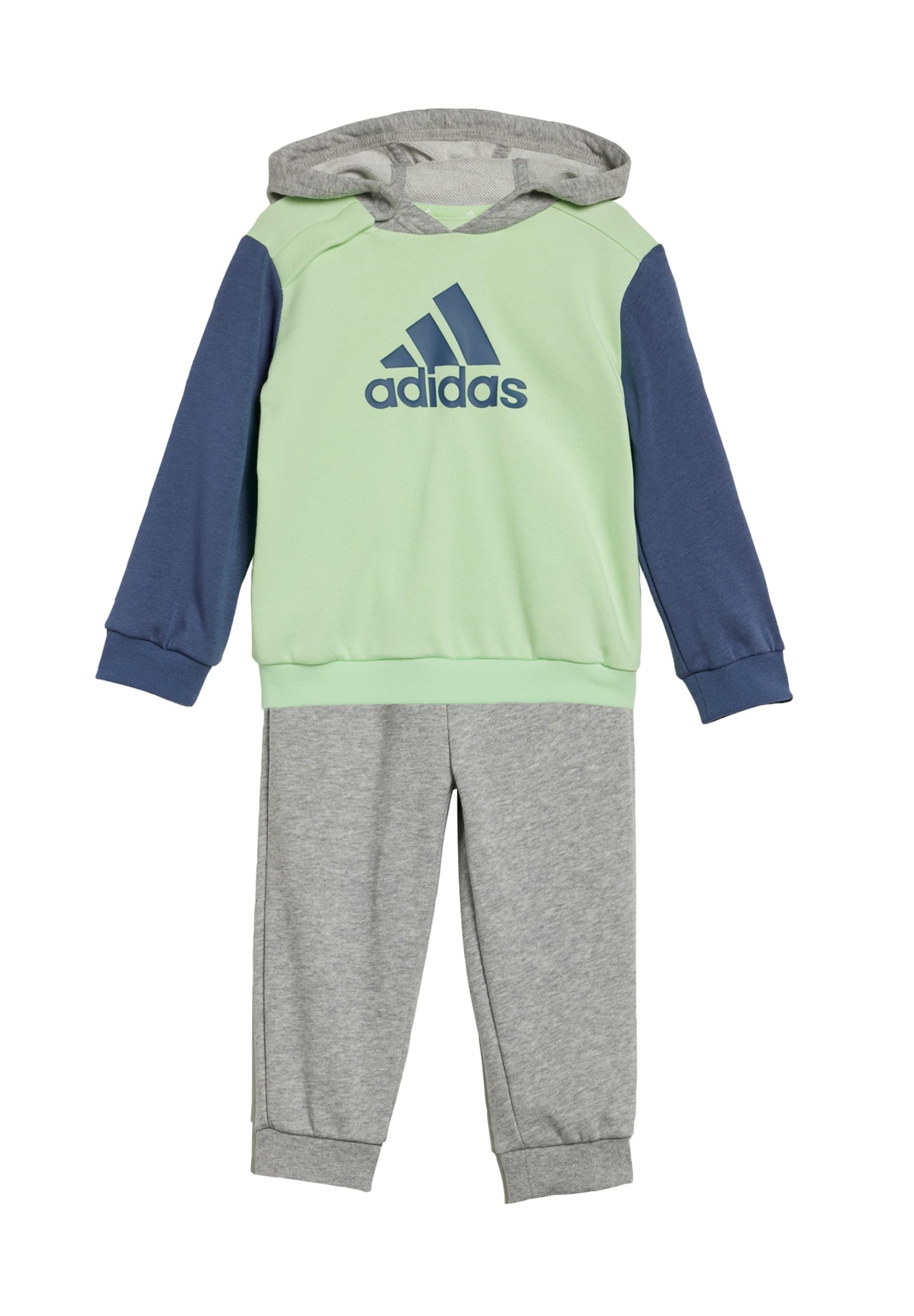 adidas Sportswear ESSENTIALS COLORBLOCK SET - Trainingsanzug - semi green  spark preloved ink medium grey heather/grün