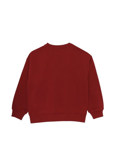 Felpa bordeaux con scollo rotondo, maniche lunghe e polsini e orlo a coste. Realizzata in tessuto morbido e testurizzato. Design semplice.