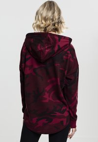 Urban Classics LADIES OVERSIZED CAMO HOODY - Felpa con cappuccio - burgundy camo