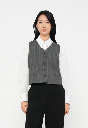 PINSTRIPE TAILORED VEST - Vest - mid grey