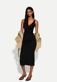 Bershka - Rochie tip creion - black Imagine miniatură 1