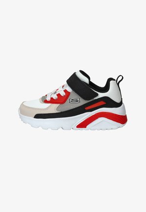 Skechers, UNO LITE - Sneaker low - white synthetic/ black & red trim