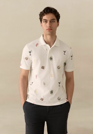 Next, Poloshirt - white embroidered