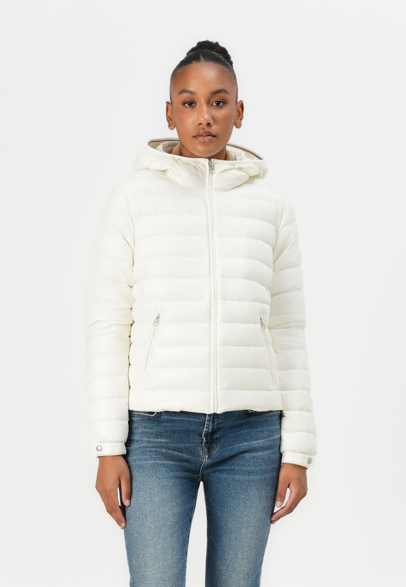 Tommy Hilfiger HOODED JACKET - Gewatteerde jas - ivory silk