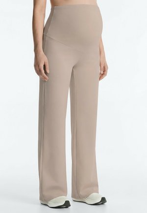 OYSHO, COMFORTLUX MATERNITY STRAIGHT-LEG TROUSERS - Leggings - light stone