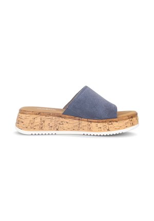 Pantolette flach - jeans s kork
