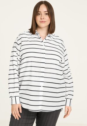 LANGARM LEICHTE - Button-down blouse - white gemustert