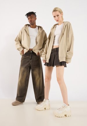 SUPER OVERSIZE ZIP UNISEX 2 PACK - Jaka ar rāvējslēdzēju - black/white