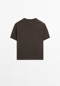 Massimo Dutti SHORT-SLEEVE  - Basic T-shirt - mottled dark brown