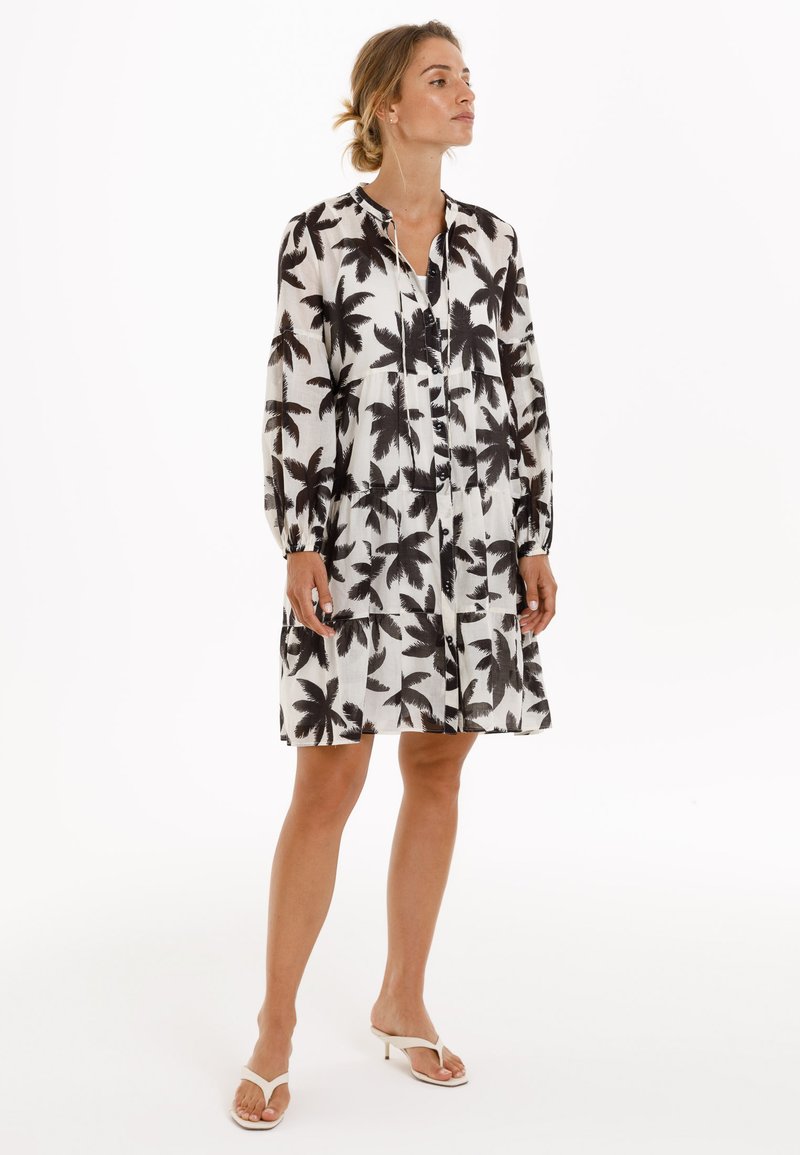 Damen Freizeitkleider | Marc Aurel MIT PALMEN PRINT Blusenkleid milk varied/white denim - QW10814 Damen Freizeitkleider | Marc Aurel MIT PALMEN PRINT Blusenkleid milk varied/white denim - QW10814