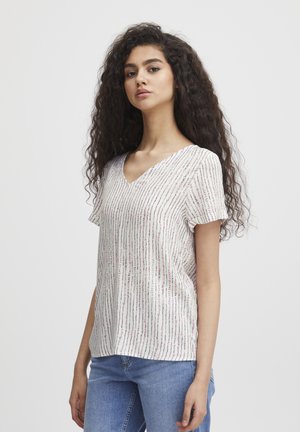 IHVERA V SS2 - Camiseta estampada - cloud dancer multi stripe aop