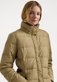 Lauren Ralph Lauren FAUX-FUR-TRIM HOODED DOWN COAT - Dūnu mētelis - beige