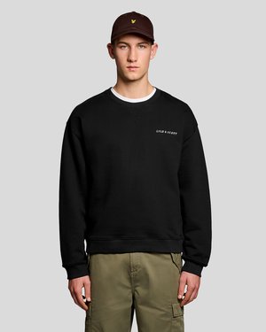 Lyle & Scott SCRIPT LOOPBACK - Mikina - jet black