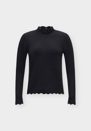 ONLY, ONLINA O NECK DETAIL - Pullover - black