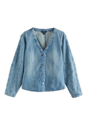 REGULAR FIT - V-NECK BARREL SLEEVE - Bluza - mid blue denim