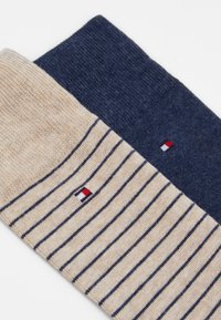 Tommy Hilfiger MEN SMALL STRIPE 2 PACK - Chaussettes - beige/blue