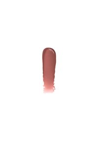 Neglelakk i en kremet, dempet rosy pink nyanse med en blank finish, påført i et jevnt, vertikalt strøk mot en hvit bakgrunn.