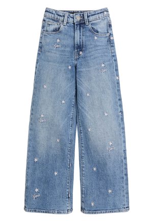 EMBROIDERY - Široké džíny - indigo daisy wash