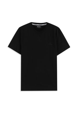 REGULAR CON SCOLLO GIROCOLLO E LOGO IN TONO - Camiseta básica - black