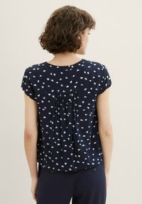 TOM TAILOR Bluse - navy minimal print