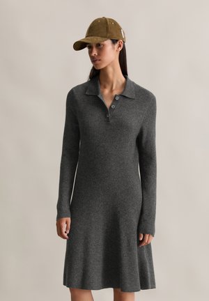 LONGSLEEVE, POLO - Strikket kjole - anthra melange
