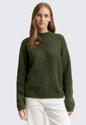 COZY MOCK NECK - Pullover - grape leaf green melange